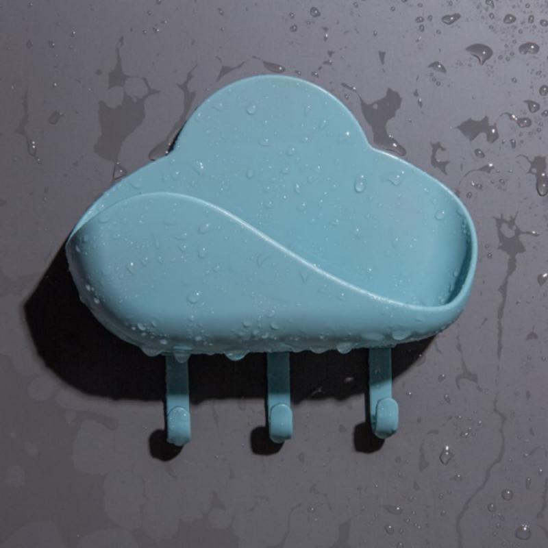 Badkamer Douche Zeepkist Schotel Opslag Zuignap Hoek Cloud Vorm Plastic Zeephouder Douche Hanger Badkamer Opbergrek: 02