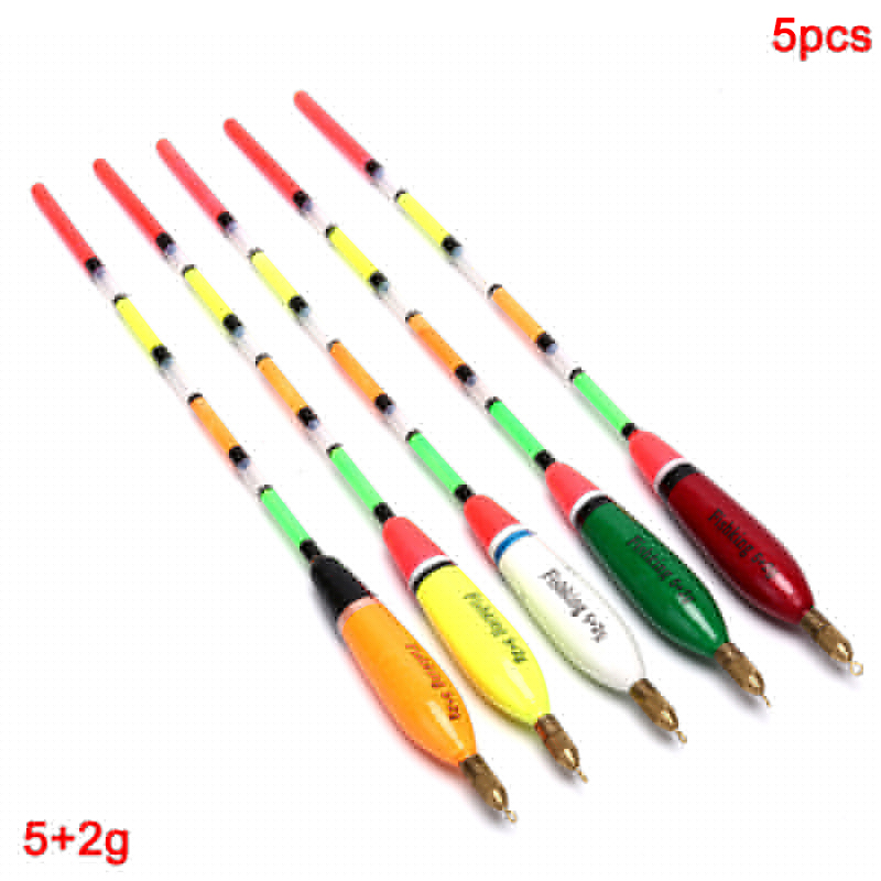 5Pcs/Lot fishing Float 3+2g/4+2g/5+2g/6+2g Mix Color Fishing Float Barguzinsky Fir Floats For Carp Fishing Fishing Tackles Tools