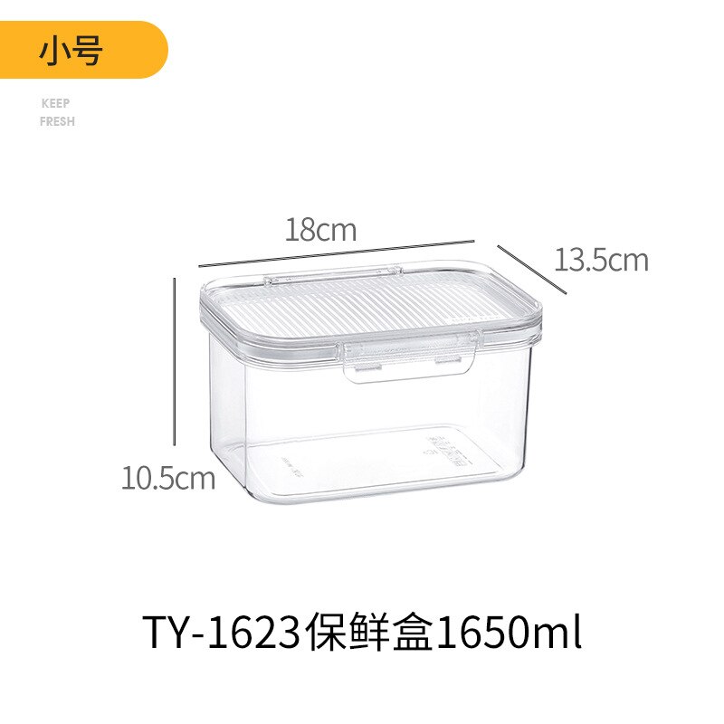 Rectangle Refrigerator Containers Kitchen Fruit And Vegetable Food Frozen Storage Box With Lid Sealed Fresh-Keeping Box: Light Grey
