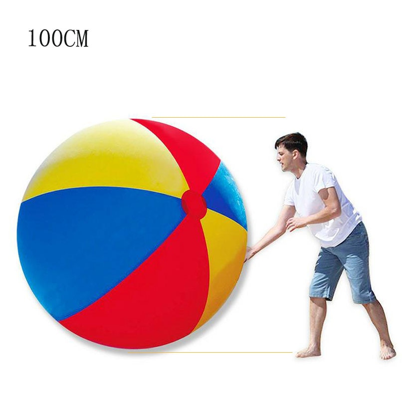 100cm Riesigen Aufblasbaren Strand Ball Volleyball Erwachsene Kinder Outdoor Bunte Ball Familie Wasser Teil Rasen Strand Party Spielzeug DSH001: Colorful