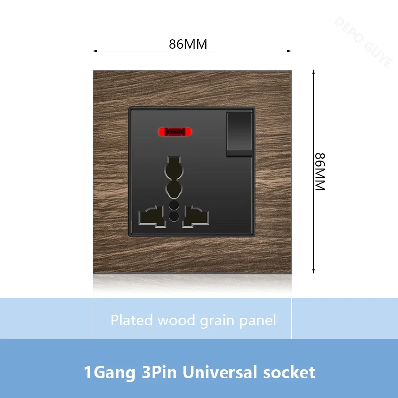 Universal 18W Type-C Plug Quick Charging Dual 3-pin Power Socket 220V,Wall electrical Socket with DC 5V 3.1A Type-c USB Charger