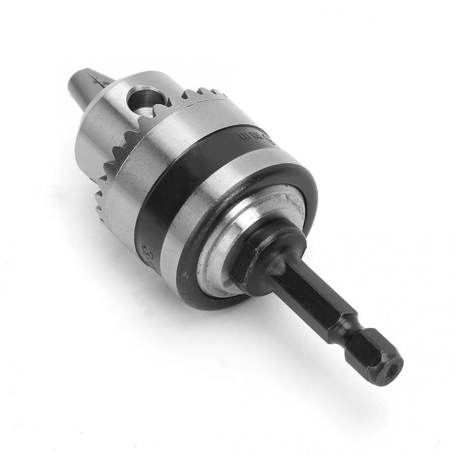 Light Wrench Drill Chuck 0.6-6MM 3/8-24UNF + 1/4 Hex Head 3/8 Thread Extension Rod Drill Clamp Chuck