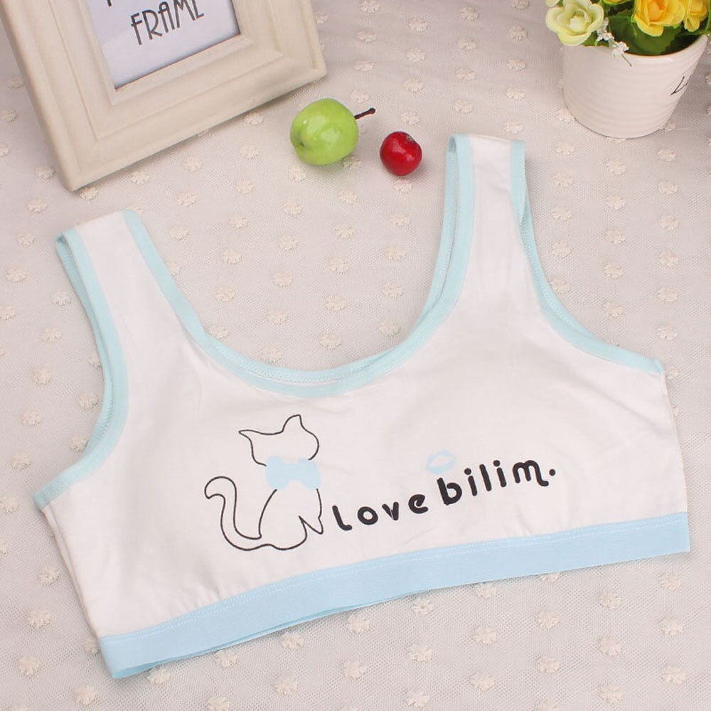 Kids Bra For Teenage Girls Cotton Children Girls Underwear Clothing Teen Sports Bra with Chest Pad Puberty Girl training Bra