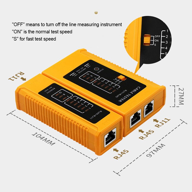 RJ45 RJ11 Cable Lan Tester Network Testing Tools Ethernet LAN Networking Wire Cable Telephone Line Tester Tracker Network Repair