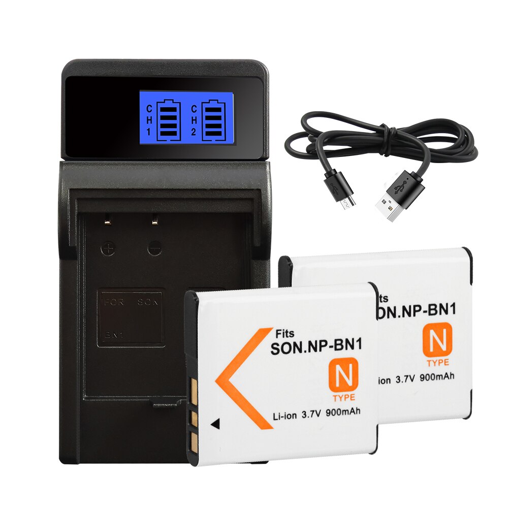 NP-BN1 Battery / NP BN1 Charger for SONY DSC TX9 T99 WX5 TX7 TX5 W390 W380 W350 W320 W360 QX100 NPBN1 900amh Batteries: 1Charger 2Battery