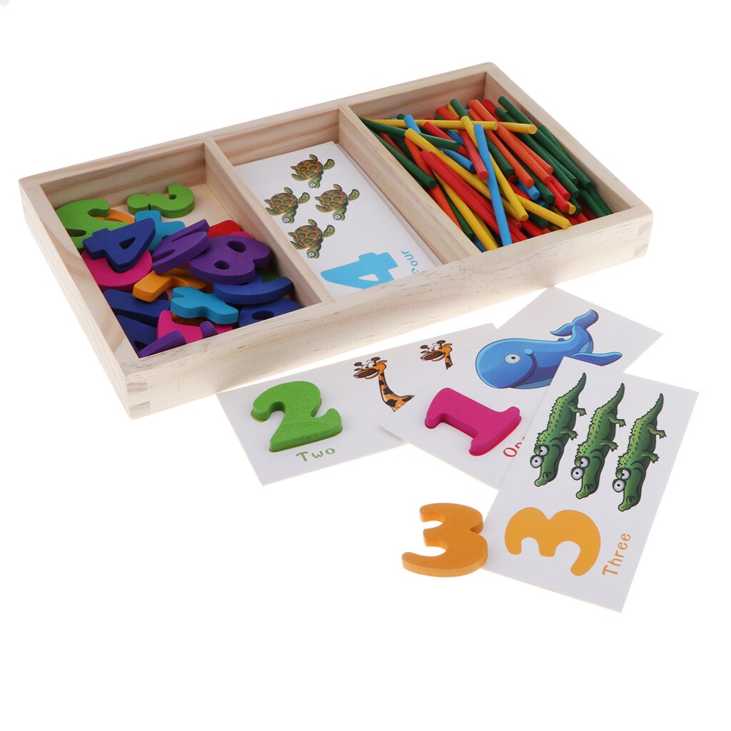 Wooden Number Peg Puzzle for Toddlers, Preschool Math Learning Games, Matching Activities