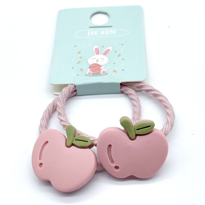 Mini bandeaux pour cheveux mignons de dessin animé pomme carotte, fraise, accessoires pour filles, Mini bandeau gomme colorée,