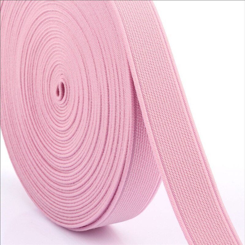 1.5cm kleuren gebreide elastische band diy knutselen dikkere schuine banden schoenen haarelastiek hoofdband jurk kant rand naaien kraagbanden: Roze
