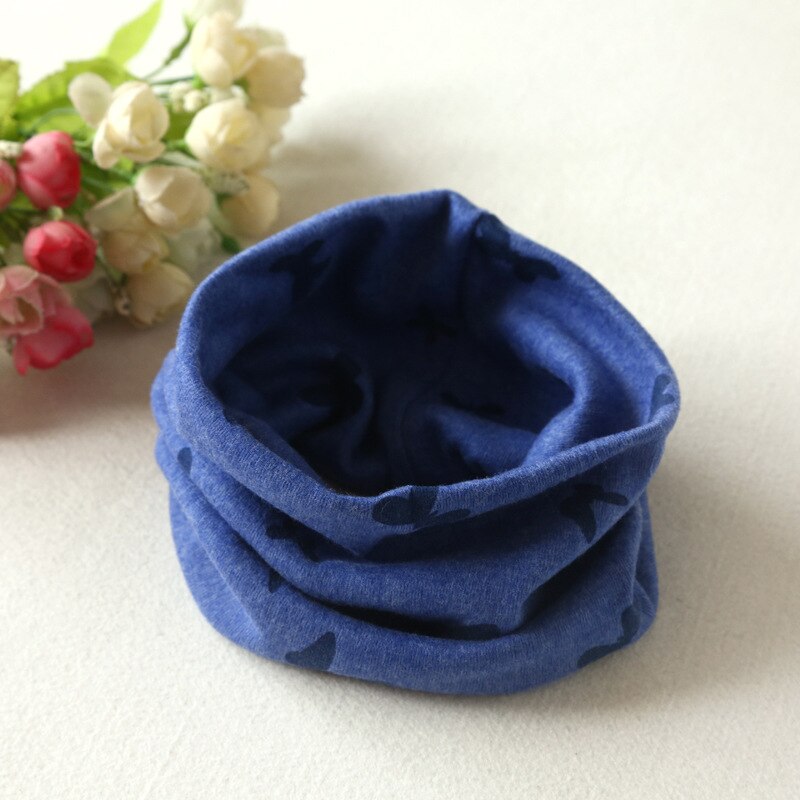 Baby Katoenen Sjaal Kinderen Mode Herfst Winter Jongens Meisjes Kraag Halsdoek Vlinder O-Ring Ronde Hals Sjaals: E Blue