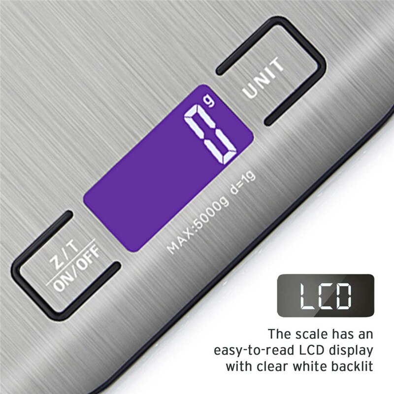 LCD Kitchen Digital Scale Electric Mini Food Scale 11lb Digital Kitchen Weight Grams and Ounces for Baking Cooking Scales