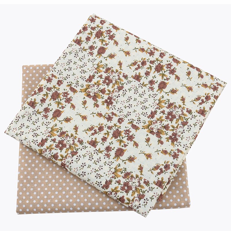 Nanchuang 7pcs/Lot Coffee Thin Cotton Fabric Low Density Patchwork Cloth DIY Handmade Sewing Tissue Needlework Pattern 50x50cm