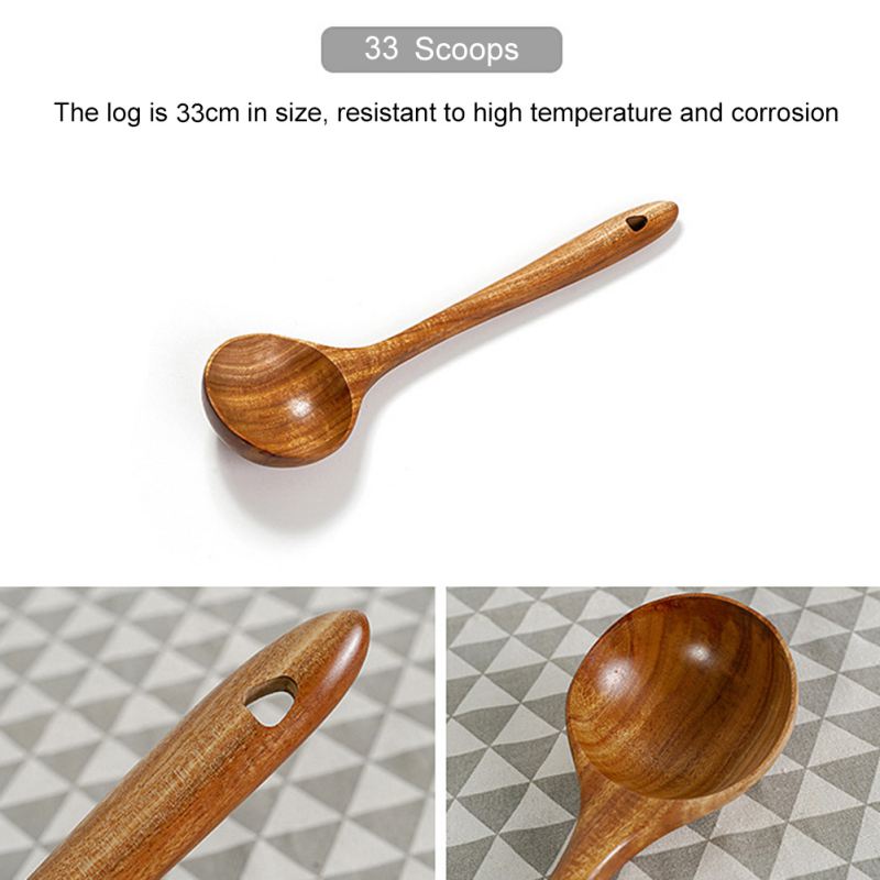 Teak non stick wok,stir fry, shovel, solid wood spoon, kitchen special wok shovel Cooking Rice Spatula Scoop Kitchen Utensil Non