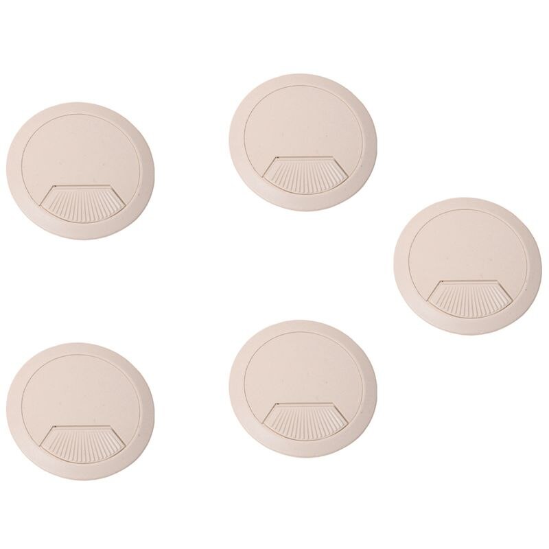 5 Pcs 70mm Dia Round Grommet Cable Hole Covers for Computer Desk