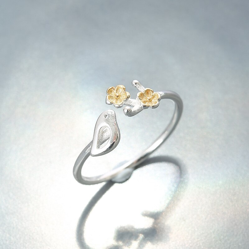 Summer Beach Vacation Vintage New Bird Flower Ring For Women Boho Knuckle Rings Boho nuovi gioielli affascinanti