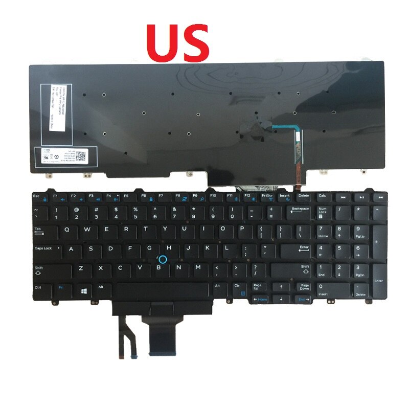 US/FR/French Laptop keyboard for Dell Latitude E5550 E5570 E5580 E5590 E5591 Precision M3520 M7520 M7720