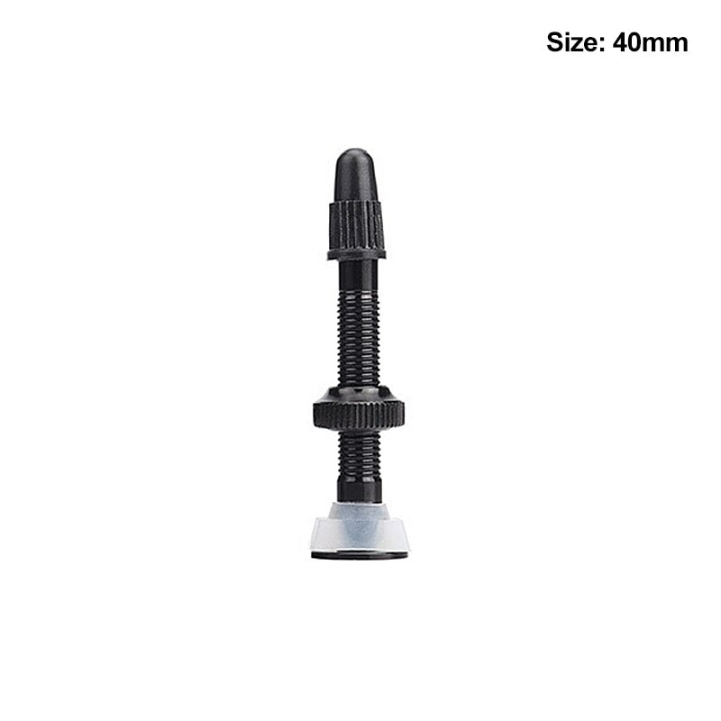 2 pçs 40/60mm válvula de bicicleta sem câmara pneu presta valvula mtb estrada da bicicleta do pneu da liga alumínio haste selante ferramenta compatível para bicicleta: 40mm Black 1Set