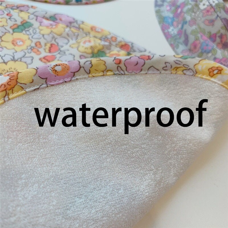 Baby and Little Kid Waterproof Bib Waterproof Drool Daby Feeding Supplies Lovely Cartoon Pattern Floral and Goose