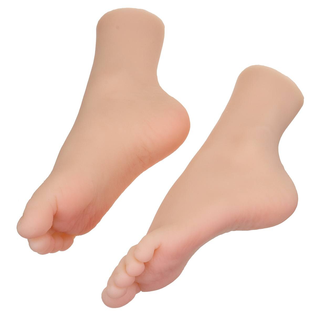 1 Pair Female Foot Sock Silicone Girl Feet Mannequin Foot Model Tools for Shoes and Socks Anckle Chains Display 29 Size