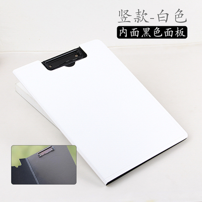 A4 Covered Clipboard File Folder Organizer Documents Holder Writing Pad Padfolio Portfolio Tool for Office School Home: white