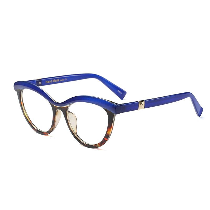 Profi Gipfel Damen Augenbrauen Katze Brillen Rahmen Frauen Optische Brillen Computer Klar Gläser PC1283: C5 Blau Leopard