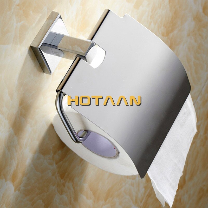 , Massief Messing Badkamer Accessoires Set, Toiletborstel Houder, Papier Houder, Badkamer Sets, chrome Kleur HT-811400-2