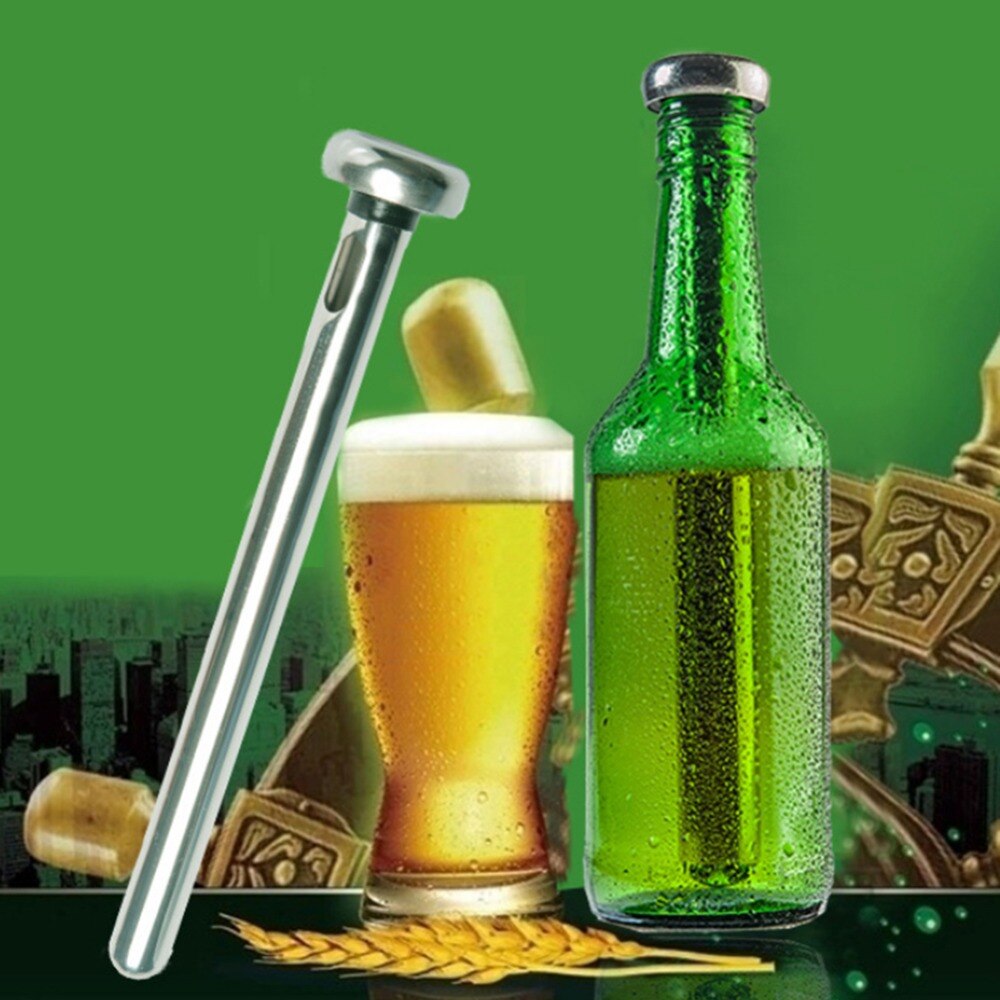 2 pz in Acciaio Inox di Raffreddamento Spiedi Bottiglia di Birra refrigeratore Spiedi per Una Rapida di Raffreddamento di Bevande in Bottiglia Fisico Interno Congelati