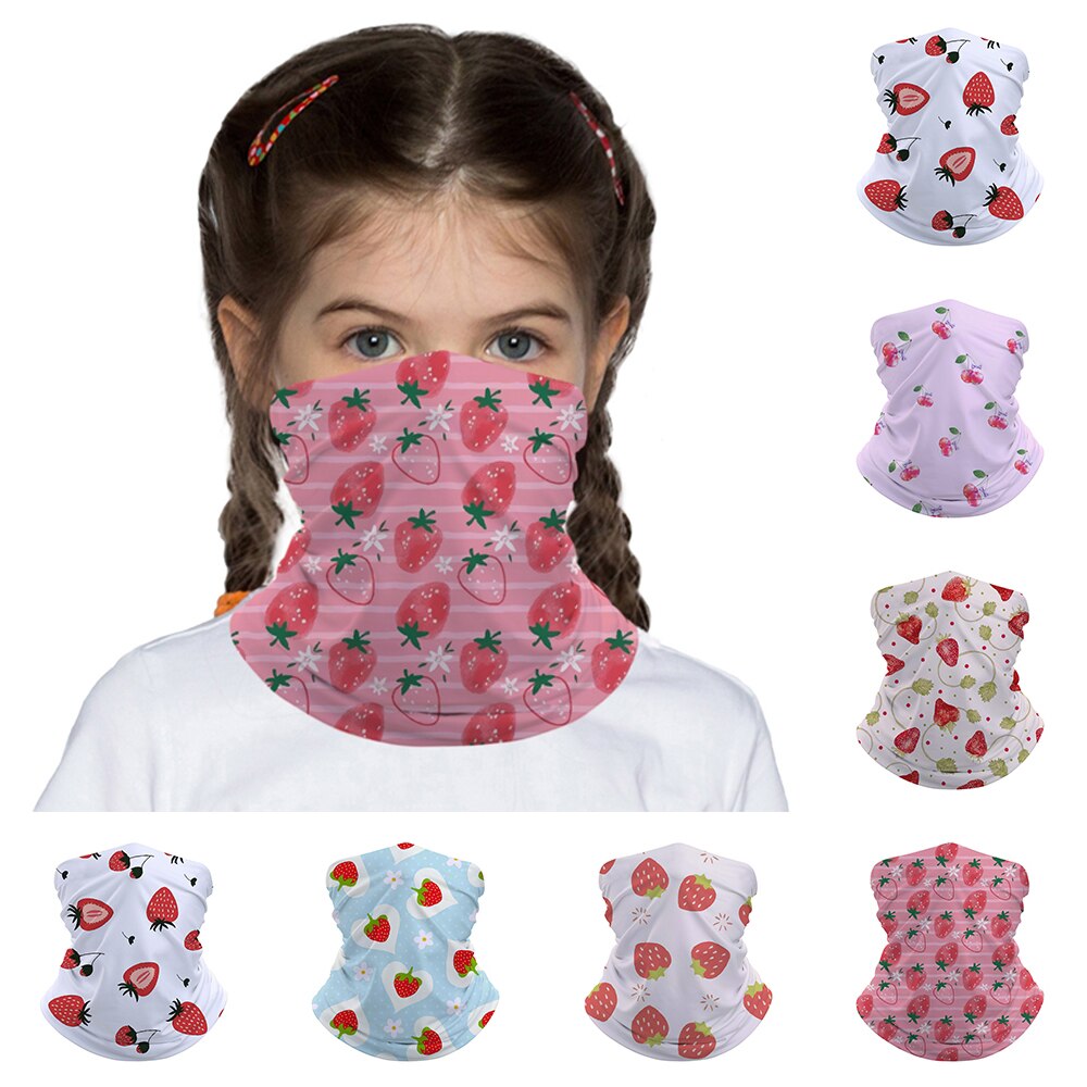 Aardbei kinderhoofd/gezicht/masker nek bandana sjaal dual-use magische buis hoofddoek wielersport hoofddeksel tulband bivakmuts