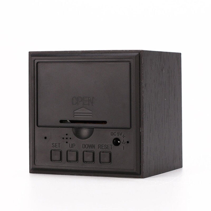 Cubo orologio in legno digitale portato scrivania tavolo sveglia termometro suoni controllo Schermo a portato calendario bestseller2018prodotti!!