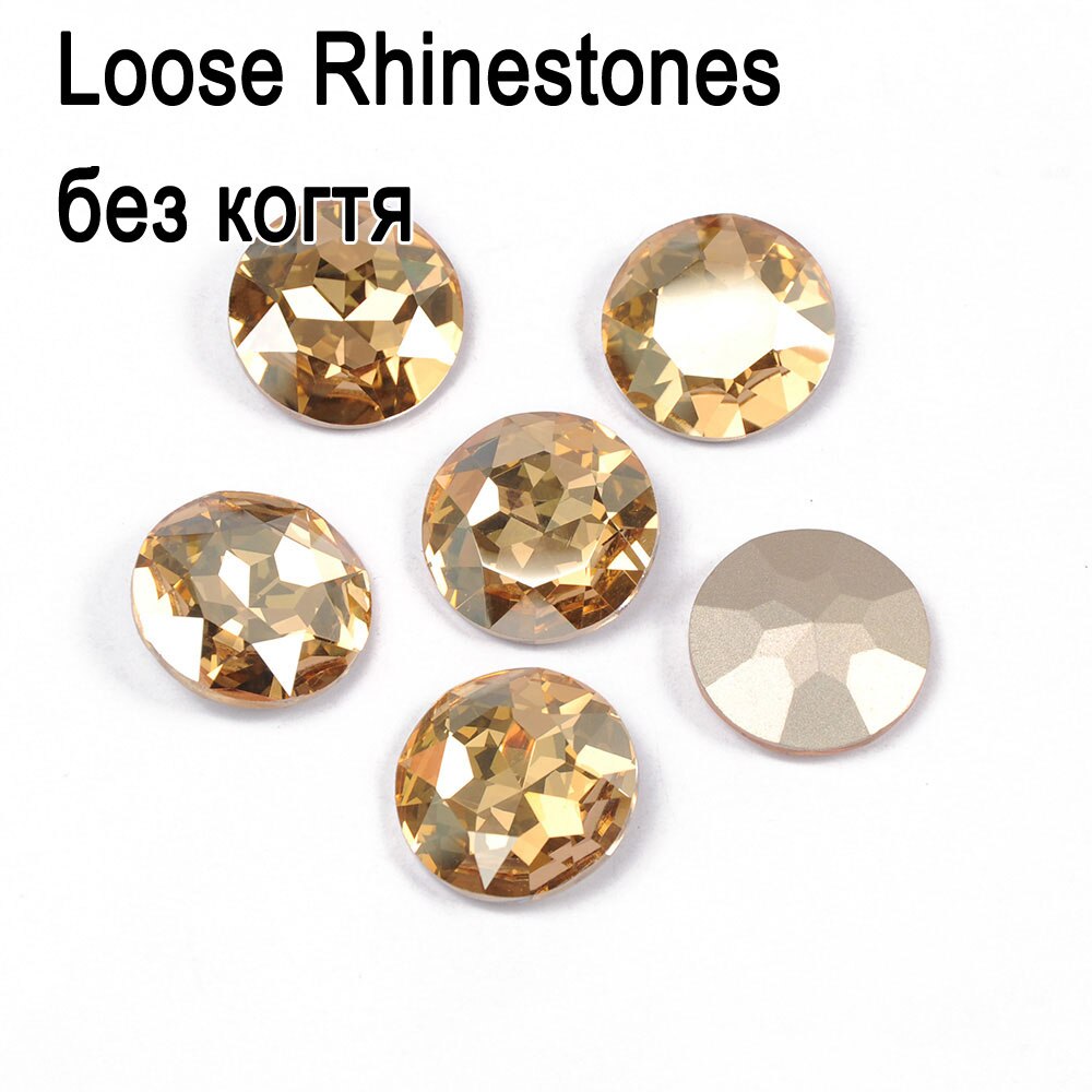 Diamantes de imitación de cristal dorados para coser en ropa, joyería, diamantes de imitación: Loose Crystal