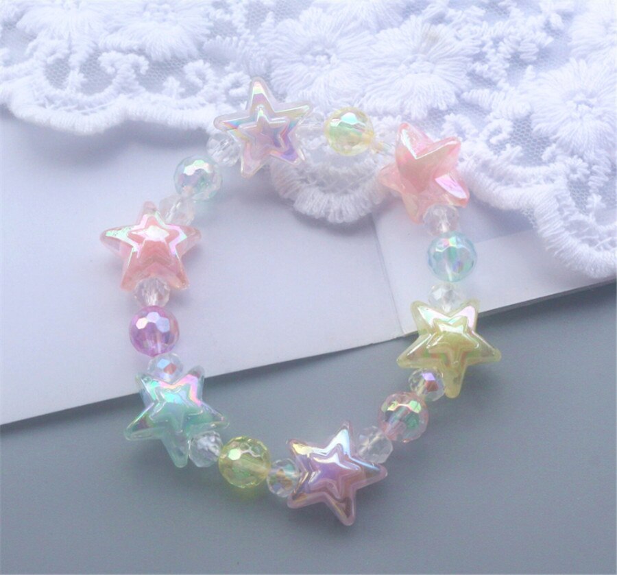 Bracelet Lolita fait à la main pour fille, couleur bonbon, perles, bijoux, D393: color 3
