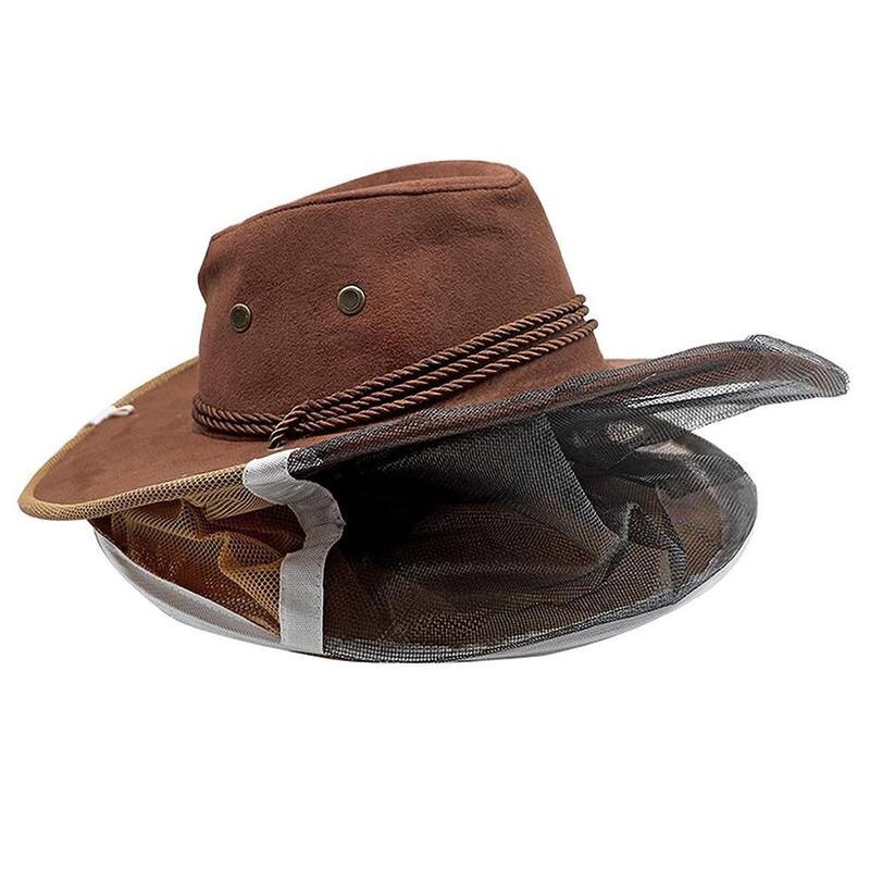 Denim Dick Biene Hütte Schützen Sicherheit Anti-Biene Gesicht Maske Kappe Cowboy Fliege Hütte Netz Bienenzucht Imker Schutz Insekt q7O3: Ursprünglich Titel