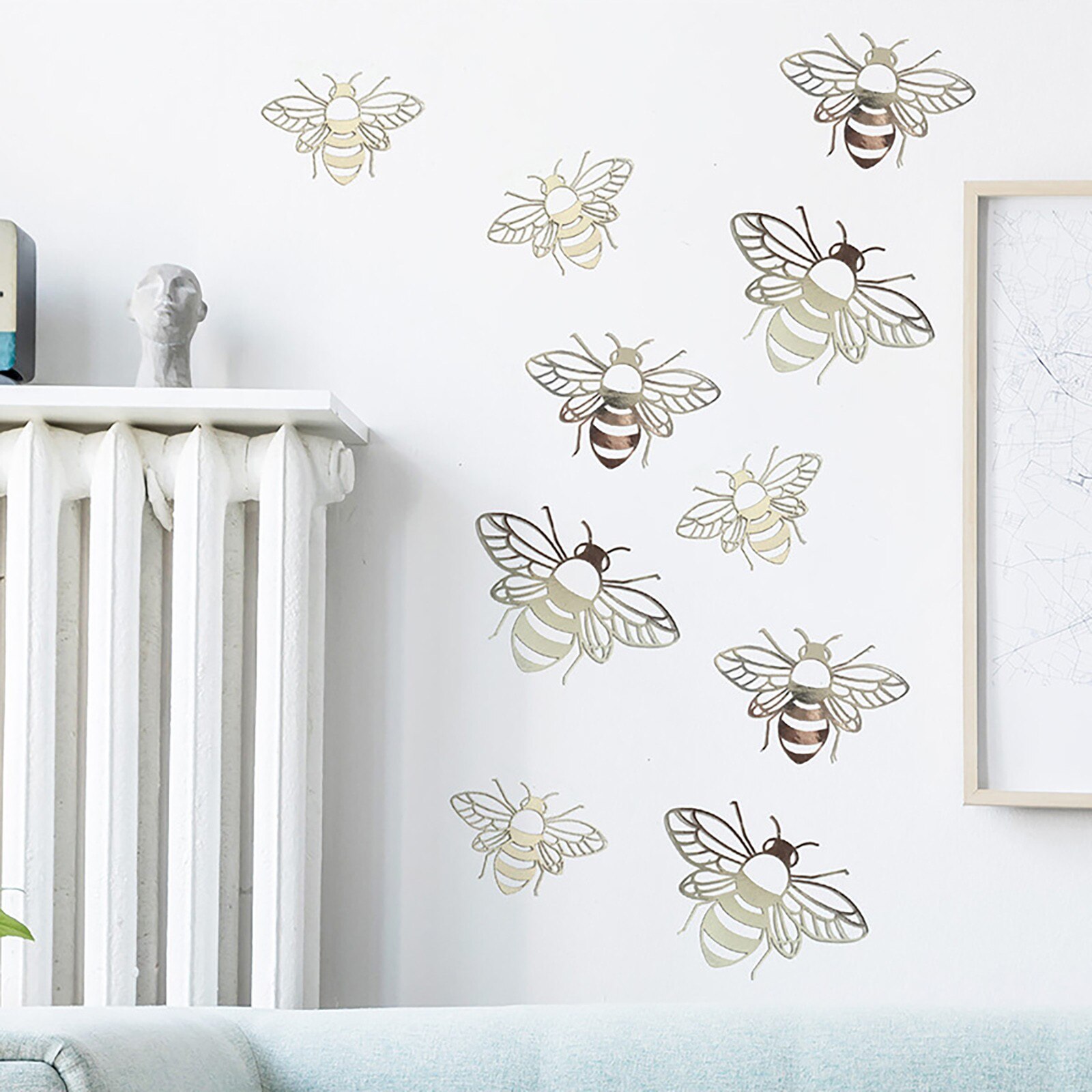 12Pcs Hollow Bee Muurstickers Woondecoratie Feestelijke Party Arrangement Karton Woondecoratie Venster Decals Home Decor