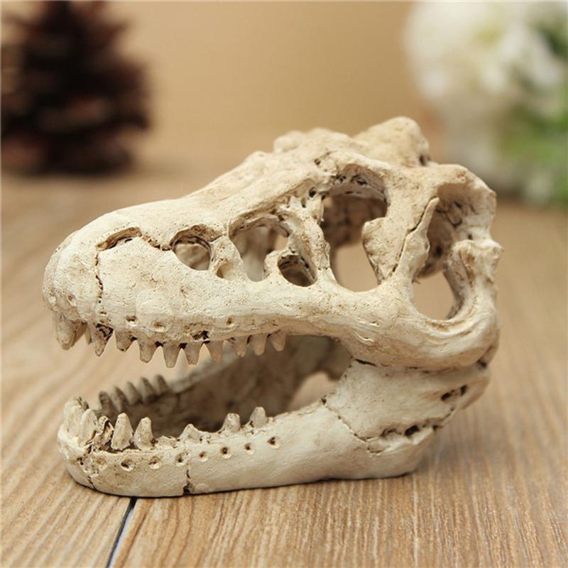 1 stk drage harpiks akvarium/terrarie dekoration krokodille kranie til akvarium harpiks ornament dekorere dit akvarium