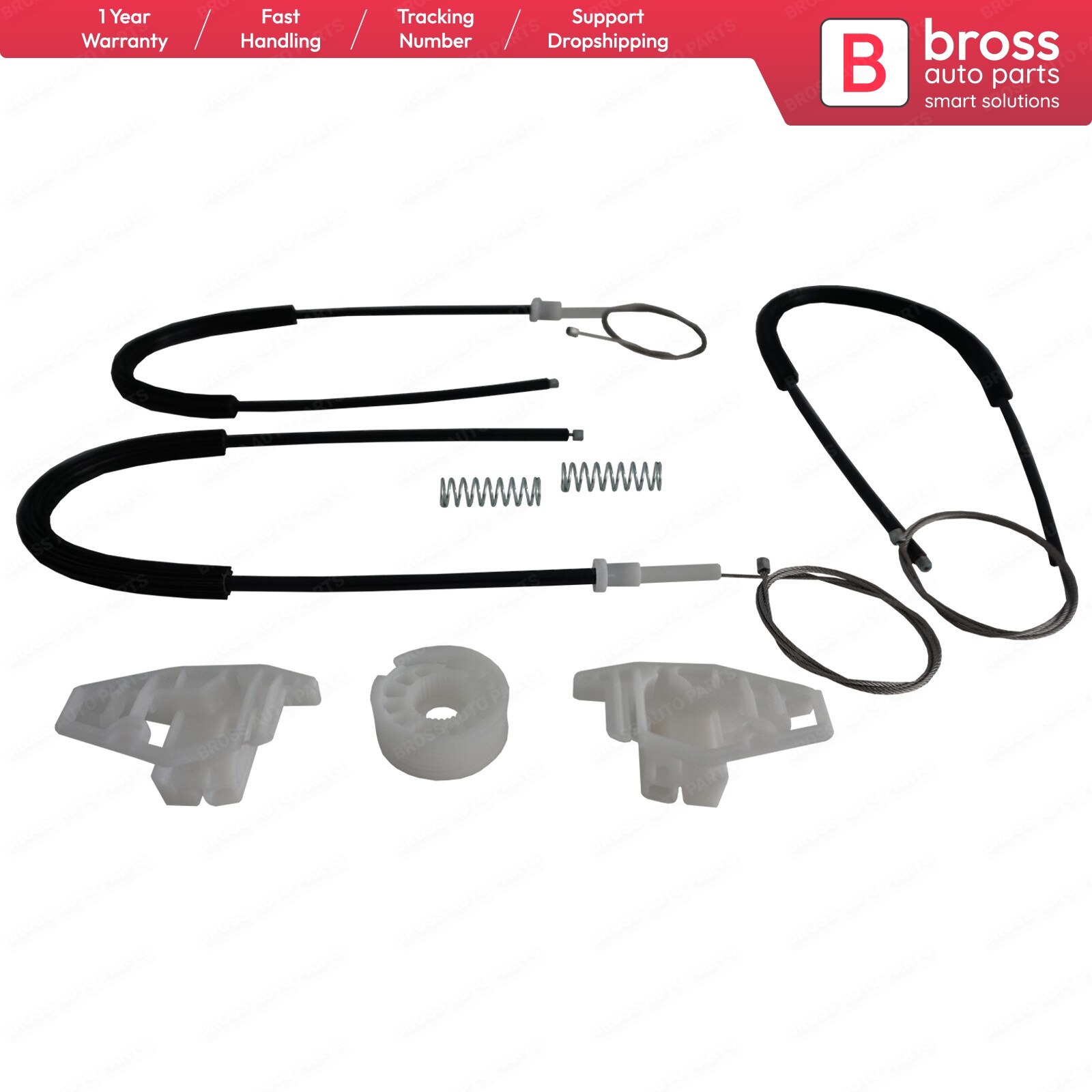 Bross Auto-onderdelen BWR1030 Elektrische Ruitbediening Regulator Reparatie Kit Linksvoor Deur Voor Citroen Xsara Picasso 2005