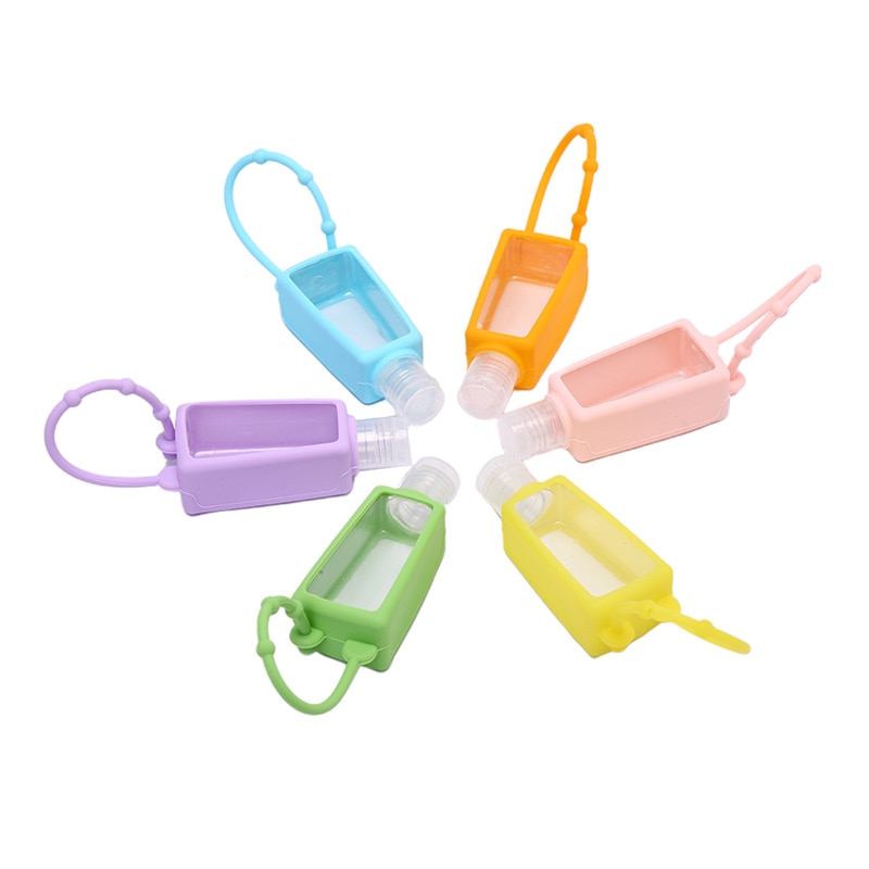 Mini desinfectante de manos desechable, Gel de seguridad de silicona, sin necesidad de limpiar, cubierta desmontable, desinfectante portátil para manos, 1 uds., 30ml