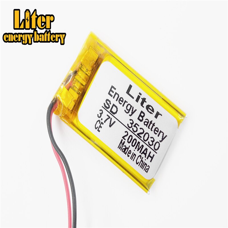 Bluetooth headset battery 3.7V lithium polymer battery 352030 200mAh MP3 MP4 MP5 polymer battery: 352030