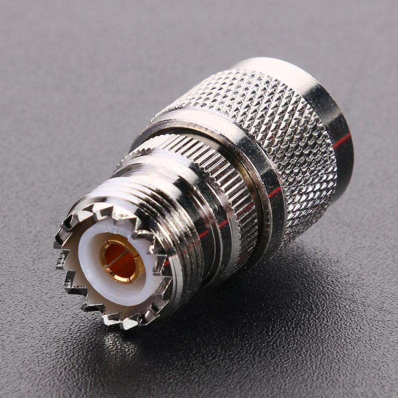 N Type L16 Male Plug to UHF SL-16 PL259 Female RF Coax Adapter Connector Walkie-Talkie Feeder Cable Connector Copper