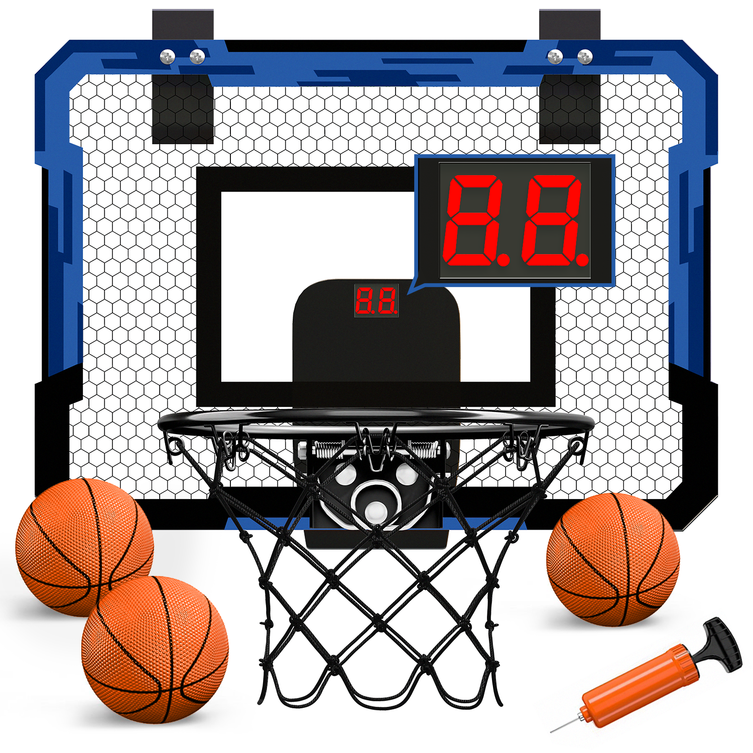 Sportspielzeug für Kinder, Basketballbälle, Spielzeug für Jungen und Mädchen ab 3 Jahren, Wandtyp, faltbarer Basketballkorb, Überwurf, Outdoor-Indoor-Spiele: Black
