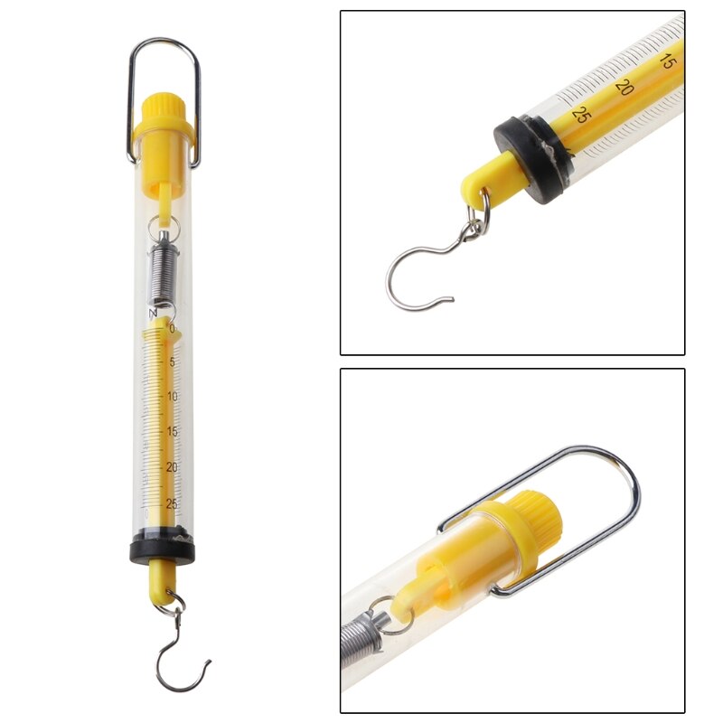 25N Dynamometer Plastic Tubular Spring Scale Dual Scale Labeled Physical Force Measuring Instruments for Laboratory Experiment