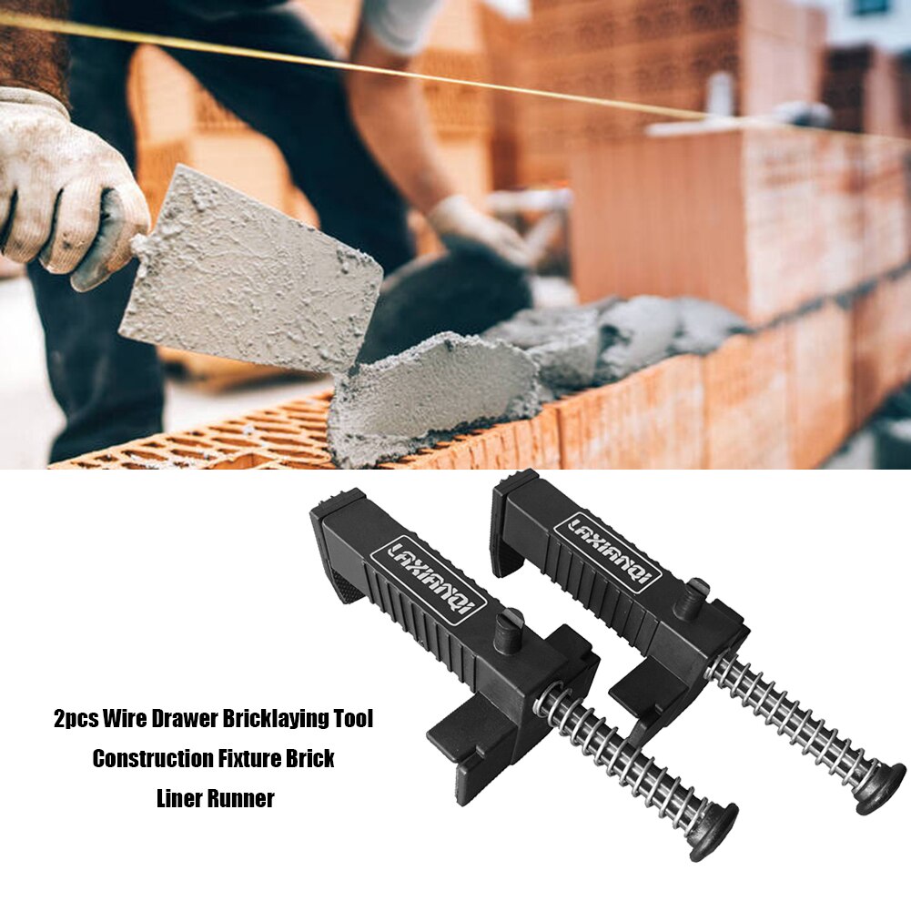 2 Stuks Universele Bricklaying Draad Lade Techniek Baksteen Lijn Lade Bouwen Bouw Armatuur Metselaar Tool