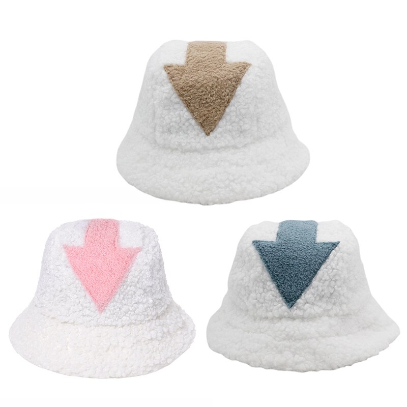 Winter Bucket Hat Hip Hop Lamb Wool Fishing Cap Bucket Hat Plaid Warm Men Women Wool Hat Tide Flat Top Hats