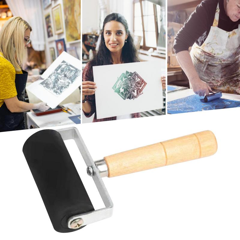 Rolo de borracha profissional brayer pintura a tinta rolo de impressão arte artesanato projetos ferramenta de carimbo de tinta rolo de pintura # W0