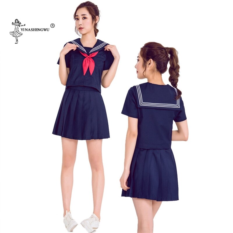 Ladies Sailor Suit College Wind Japanese School Uniform JK Summer Uniform Dance Costume For Girls High School Students Clothing