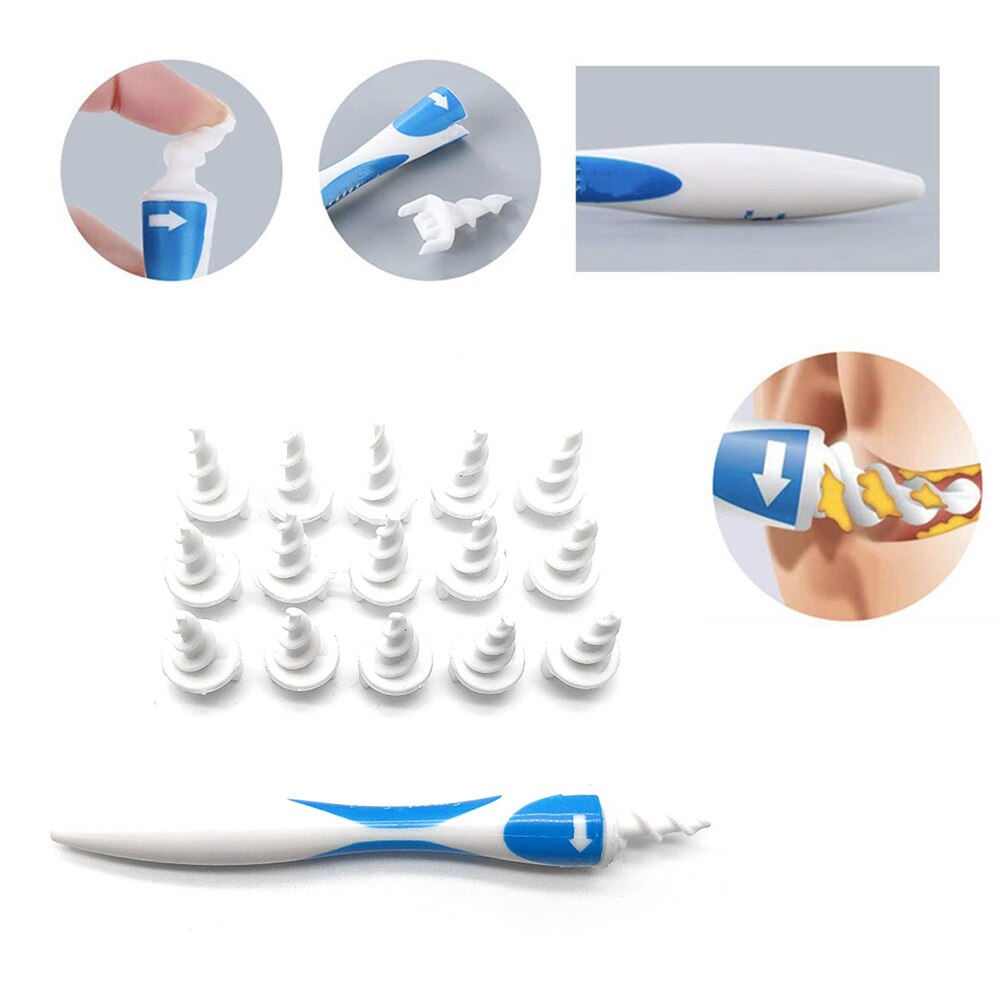 Silicone Ear Spoon Tool Set Ear Cleaner Ears 16 Care Soft Spiral for Ears Cares Healthy Tools Cleaner Ear Wax Removal Tool