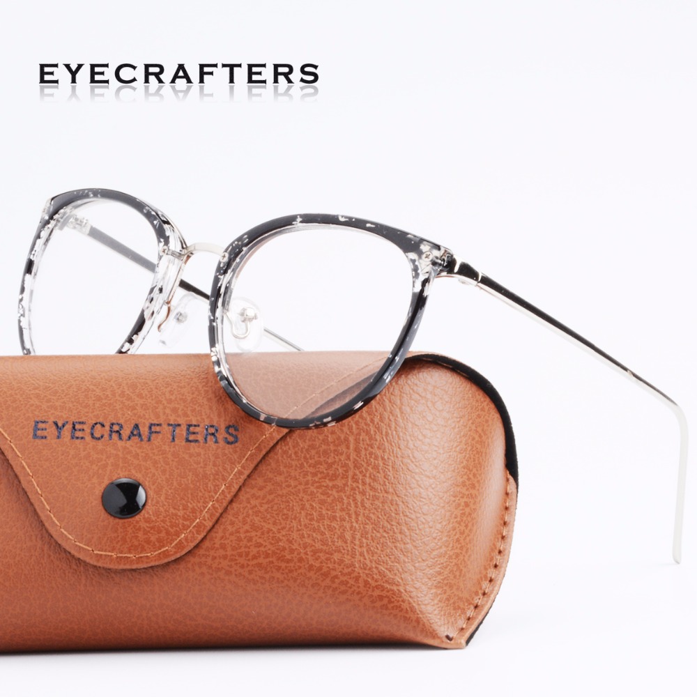 Luipaard Retro Ronde Womens Brilmonturen Optische Clear Lens Eyewear Vintage Cat Eye Brillen Frames Voor Vrouwen