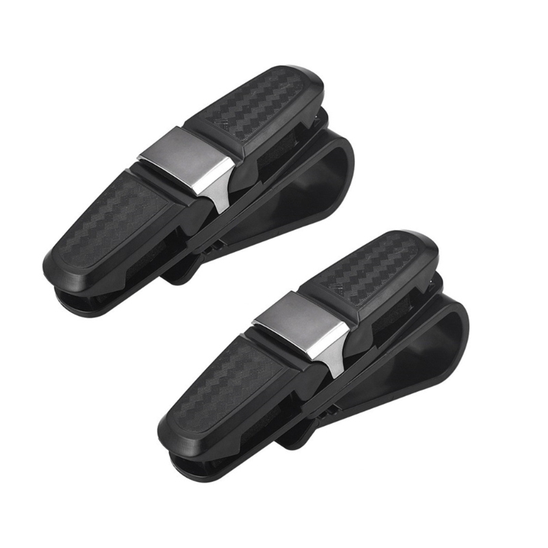 Soportes para gafas para parasoles coche, paquete 2 gafas fibra carbono para coche, colgador gafas Clip