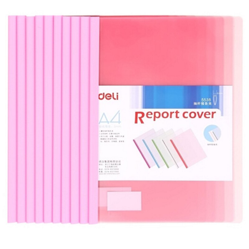 Deli 10pcs/set report cover opaque document clamp Triangle match the transparent sheet colorful light and flexible cover clamps