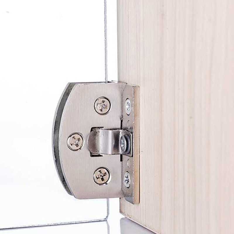 Glasdør hængsel klemmer rustfrit stål vinskab brød skab skab skab låge clip dør hængsler til 5-9mm