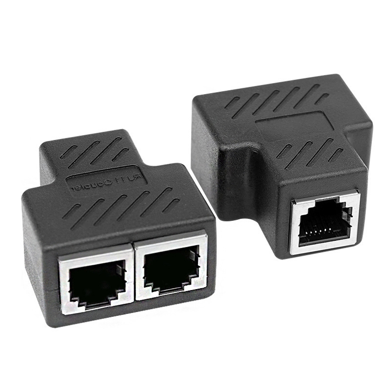 Nätverk  rj45 kabel port nätverkskabel splitter extender plug adapter kontakt  (8 kärna) delad i två splitter