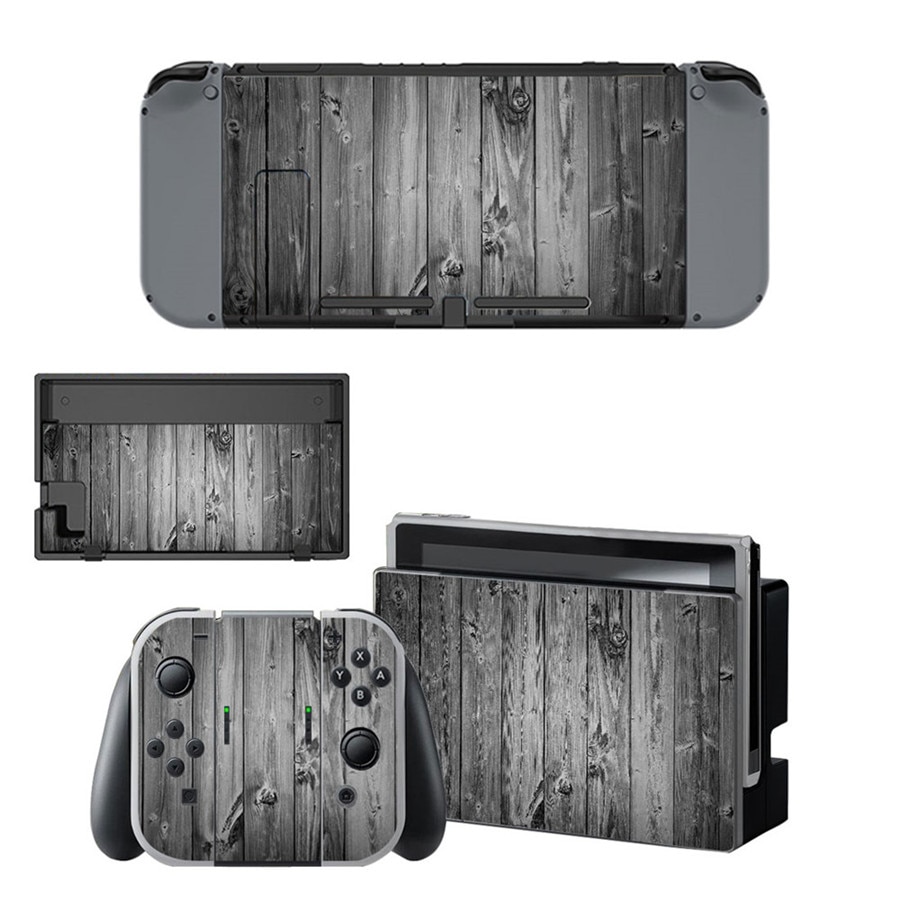 Struttura di legno di Stile Decalcomania Del Vinile Autoadesivo Della Pelle Per Nintend Interruttore NS NX Console & Joy-con Accessori del Gioco 15 stili